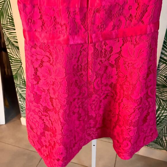 Lovers + Friends Fuchsia Lace Cloud Nine Mini Dress Small Coquette - Picture 6 of 11